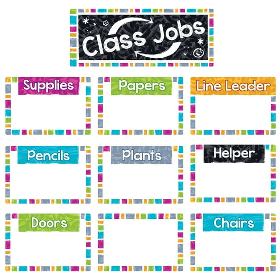 TREND Color Harmony WipeOff Class Jobs Mini Bulletin Board Set, 17 Pieces