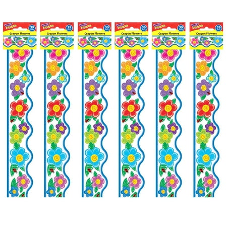 TREND Crayon Flowers Terrific Trimmers, 39 Feet Per Pack, 6 Packs