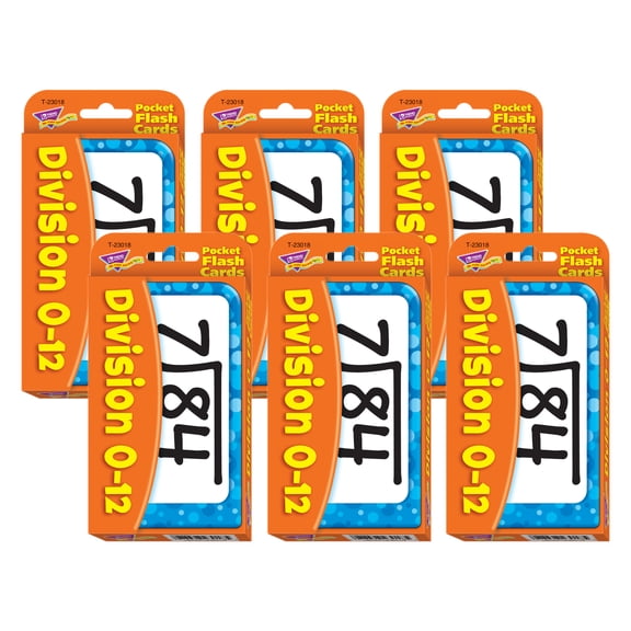TREND Division 0-12 Pocket Flash Cards, 6 Packs