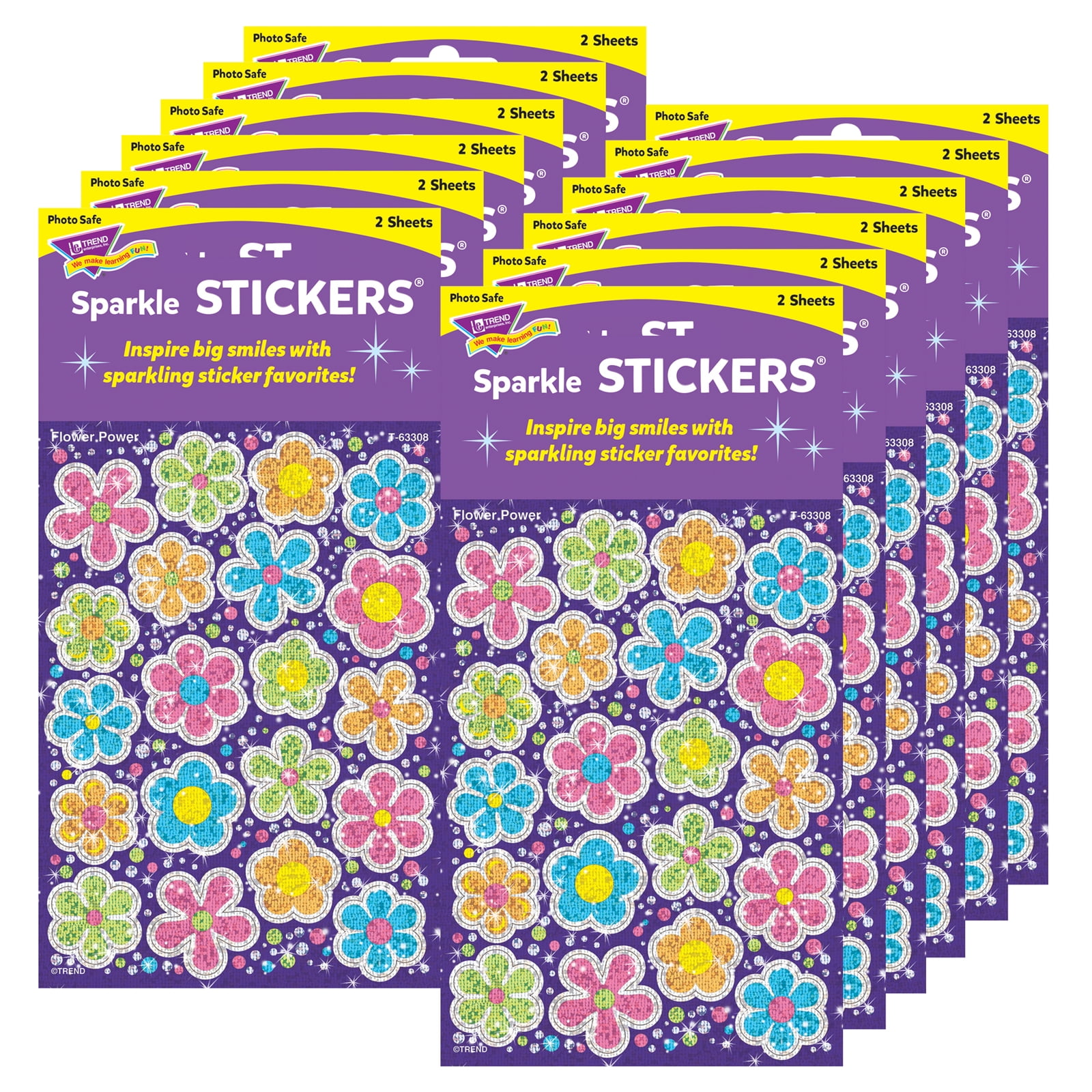 Trend Shimmering Hearts Sparkle Stickers