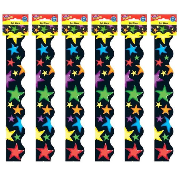 TREND Gel Stars Terrific Trimmers, 39 Feet Per Pack, 6 Packs