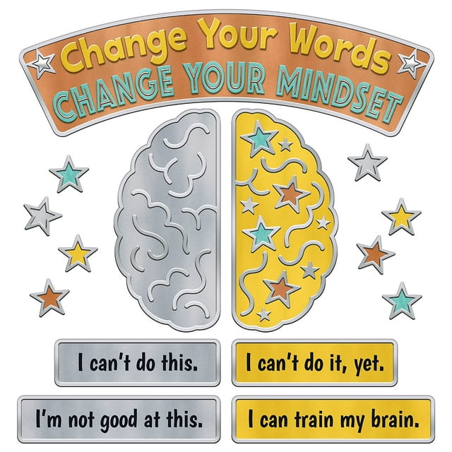 TREND I Heart Metal Mindset Bulletin Board Set, 30 Pieces