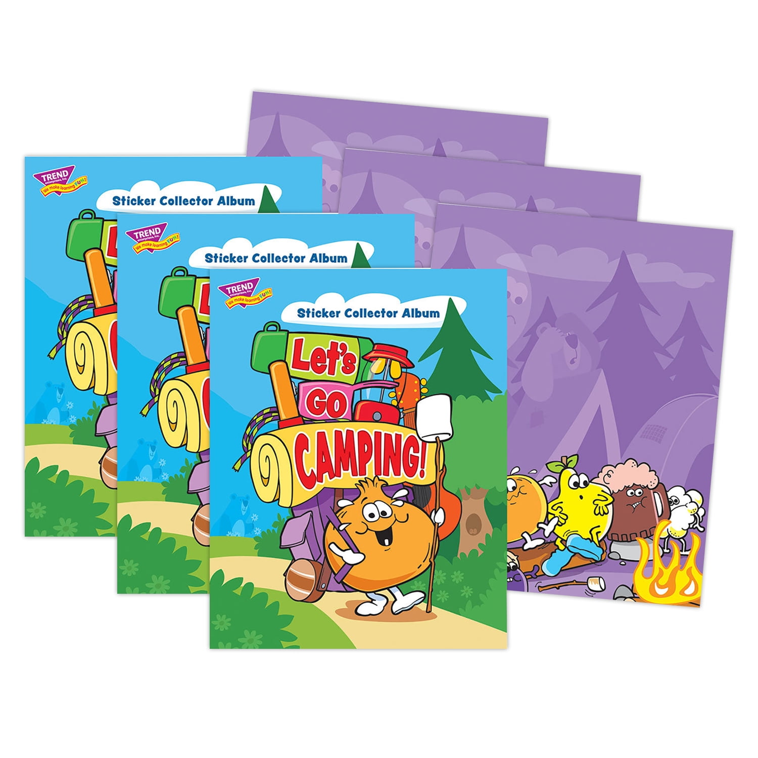 TREND Let's Go Camping Sticker Collector Album - Large, Pack of 3