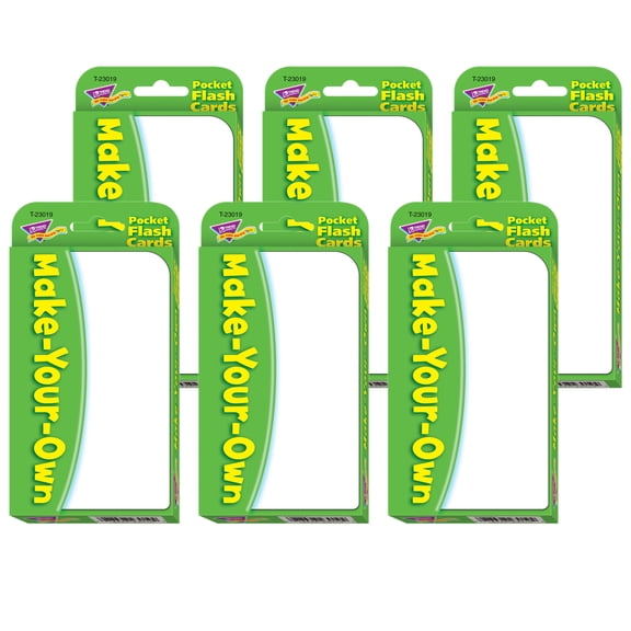 TREND Make-Your-Own Pocket Flash Cards, 6 Packs
