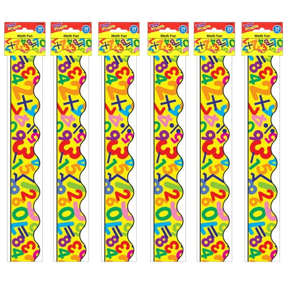 TREND Math Fun Terrific Trimmers, 39 Feet Per Pack, 6 Packs