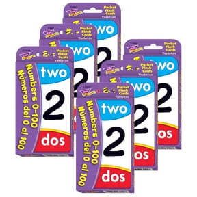 TREND Numbers/Nmeros del 0 al 100 (EN/SP) Pocket Flash Cards, 6 Packs