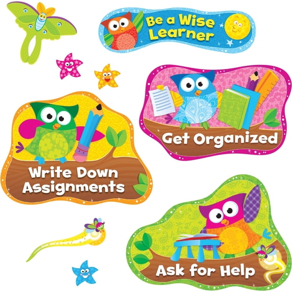 Trend Owl Study Habits Bulletin Board Set, Multicolor, 14 / Set (Quantity)