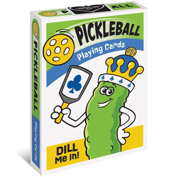 TREND: Pickleball Playing Cards - Dill-ightful Retro Themed Artwork, 2-In-1 Design: Standard 52 Card Deck For Classic Games & Bonus Game Instructions