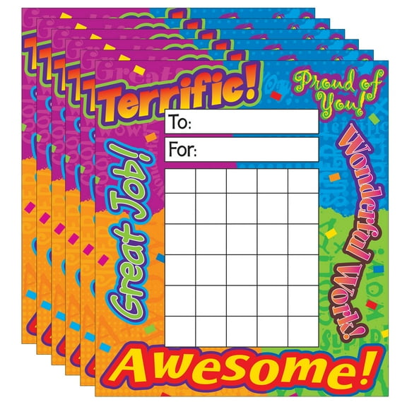 TREND Reward Words Incentive Pad, 36 Sheets Per Pad, Pack of 6