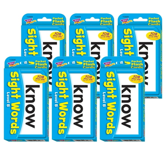 TREND Sight Words Level B Pocket Flash Cards, 6 Packs