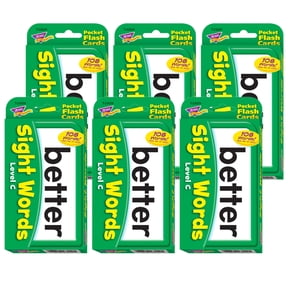 TREND Sight Words Level C Pocket Flash Cards, 6 Packs