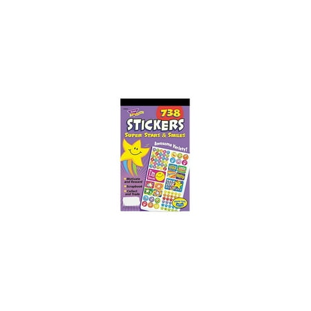TREND Sticker Assortment Pack, Super Stars and Smiles, 738 Stickers/Pad -TEPT5010
