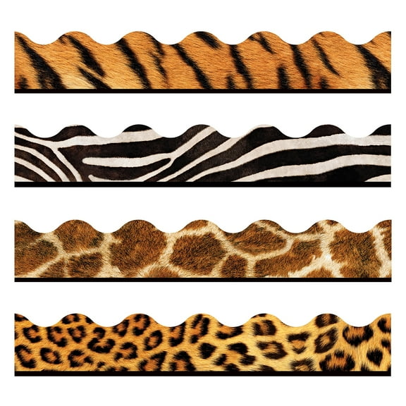 TREND T92917 2.25 in. x 156 ft. Animal Prints Terrific Trimmers Print Board Trim - Assorted Colors/Designs