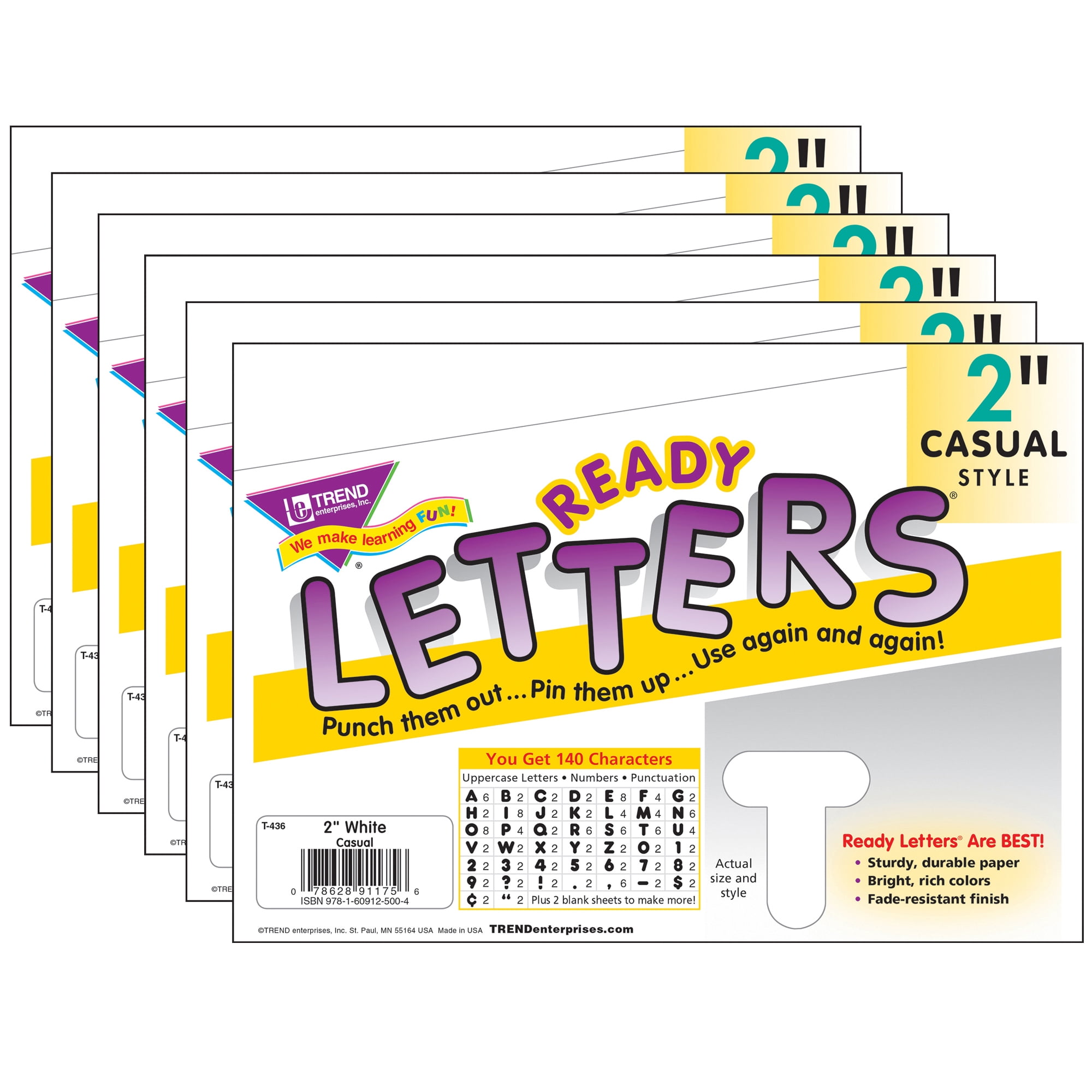 Creative Teaching Press Upcycle Style Letter Stickers - 2 Inch Uppercase Alphabet