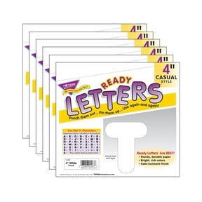 TREND White 4-Inch Casual Uppercase Ready Letters, 432 Pieces