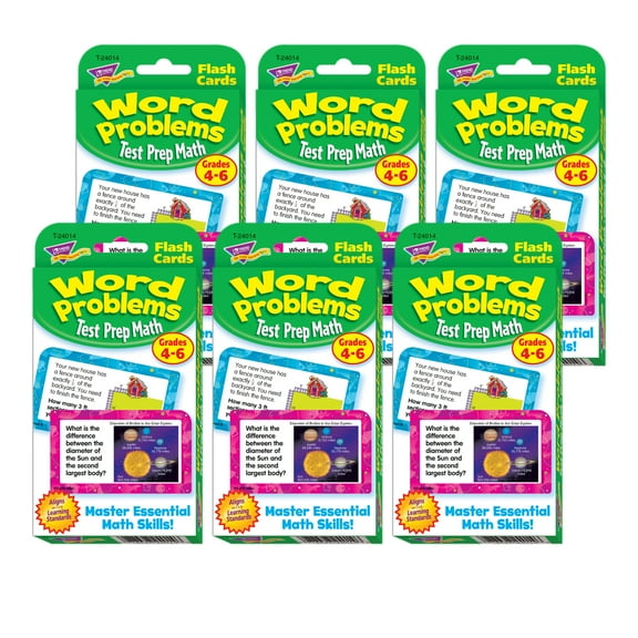 TREND Word Problems Test Prep Math, Grades 4-6 Challenge Cards, 6 Packs
