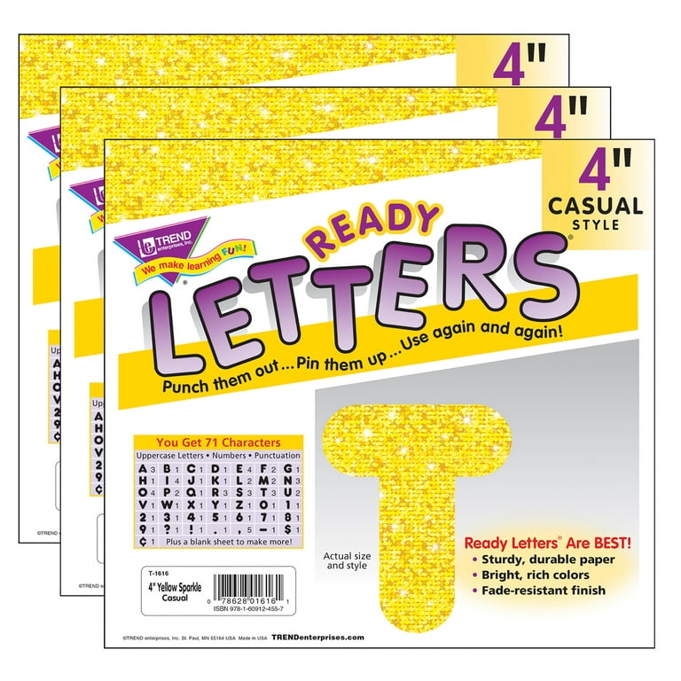 Crooked Classic Bulletin Board Letters, 4 Inches, 216 Pieces