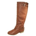 thumbnail image 1 of TRENDSUP MIKA-1 Women's Ruched Belted Knee High Buckle Fashion Riding Boots, 1 of 5