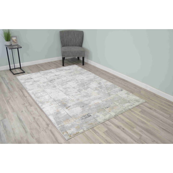 TRENDY Modern Stylish Living Room Rug Design 1418 - 2'6"x7'9" Runner, Grey
