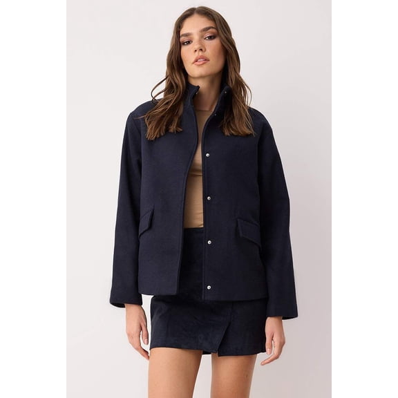 TRENDYOLMİLLA Women's Dark blue Plain Long Oversize Winter Jackets