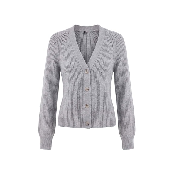 TRENDYOLMİLLA Women's Gray Plain Long Loose Cardigans