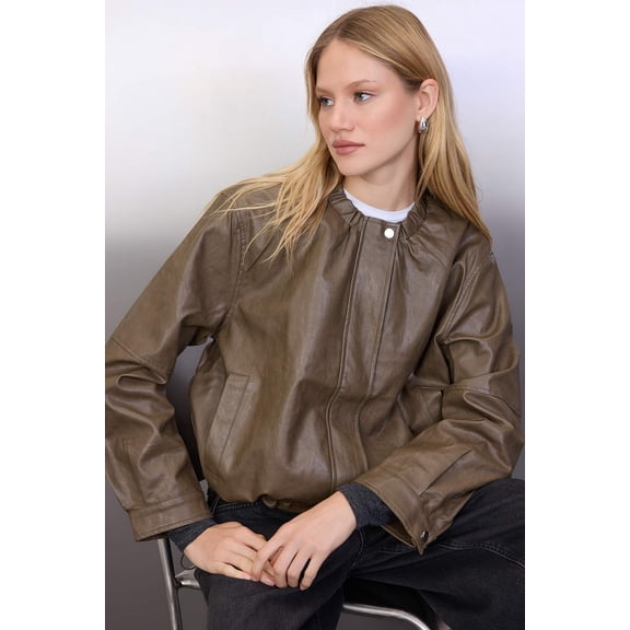 TRENDYOLMİLLA Women's Khaki Plain Long Regular fit Winter Jackets