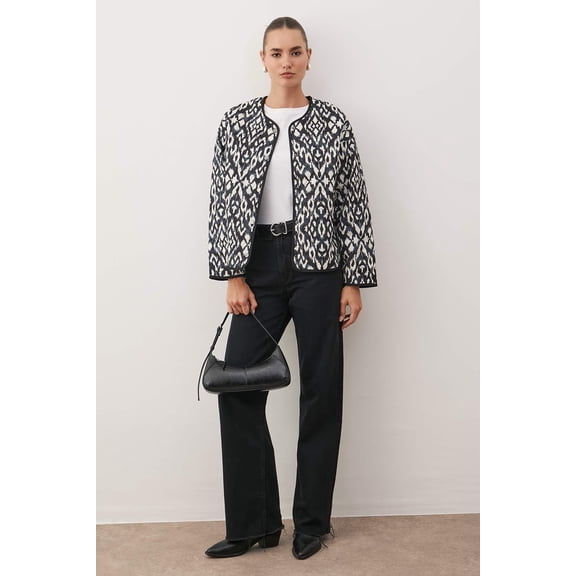TRENDYOLMİLLA Women's Multicolor Patterned Long Relaxed fit Jackets