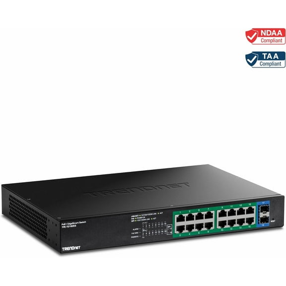 TRENDnet 18-Port Gigabit EdgeSmart PoE+ Switch, TPE TG182ES