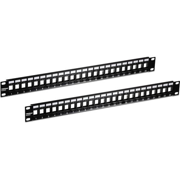 TRENDnet TC-KP24 2-Pack,24-Port Blank Keystone Patch Panel for Cat6 Keystone Jacks, 1U 19-Inch Rackmount