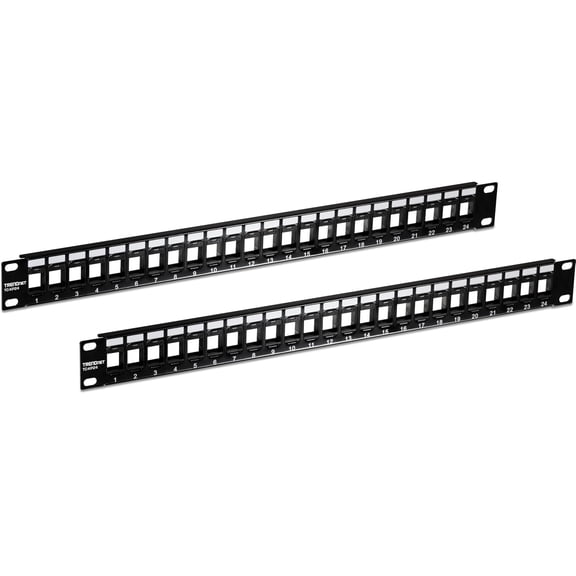 TRENDnet TC-KP24 24-Port Blank Keystone Patch Panel for Cat6 Keystone Jacks, 1U 19-Inch Rackmount, 2-Pack