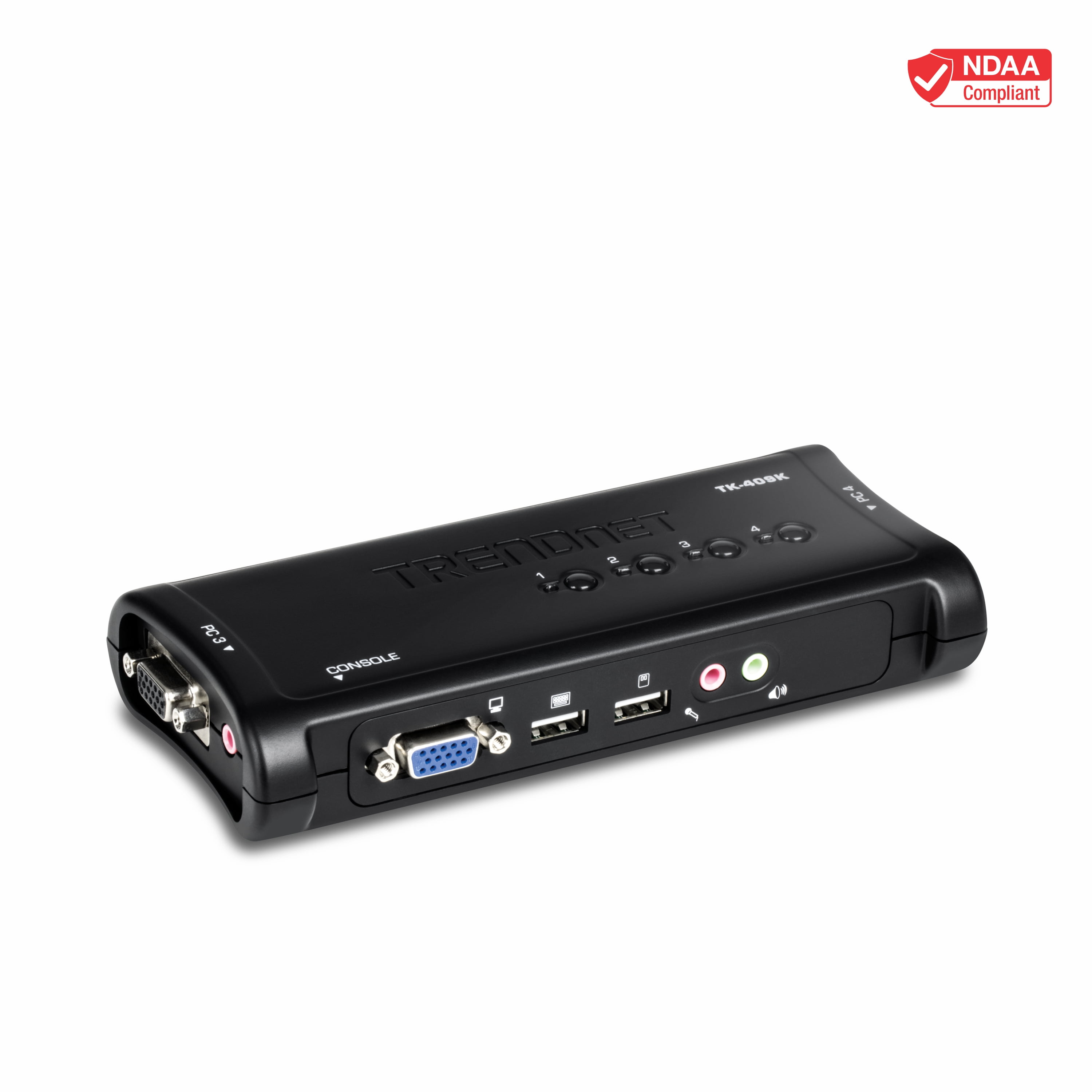 TRENDnet TK-409K,4-port USB KVM Switch Kit w/Audio (Include 4 x KVM Cables)
