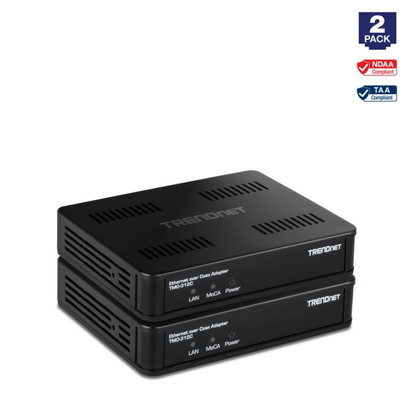 TRENDnet  TMO-312C2K, Ethernet over Coax 2.5Gbps Adapter (2-Pack)