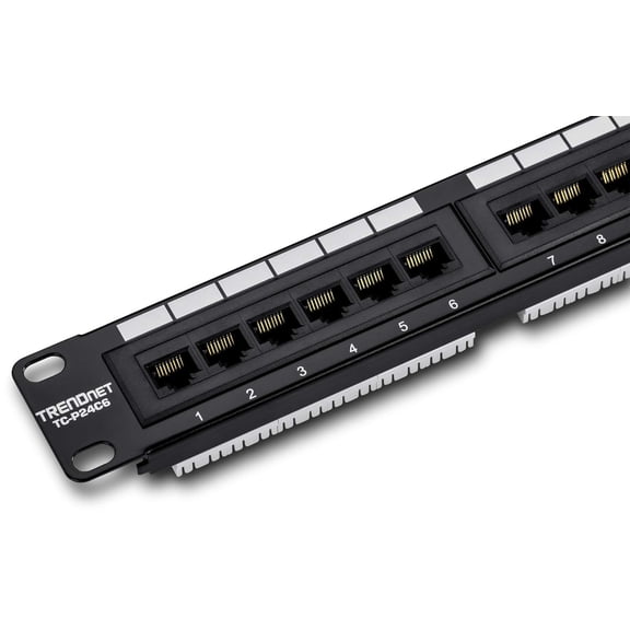 TRENDnet TC-P24C6 Cat6 24-Port Unshielded Rackmount Patch Panel, 250MHz, Gigabit Ready
