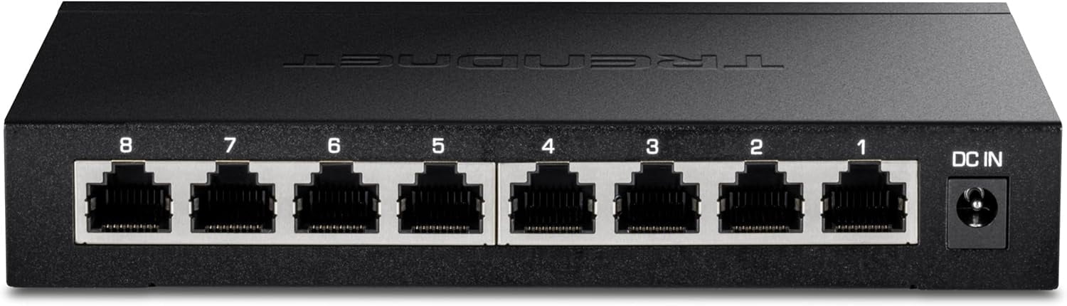 TRENDnet TEG-S380 8-Port 2.5 G Multi-Gig Unmanaged Gaming Network Switch, 40Gbps Switching Capacity, Black