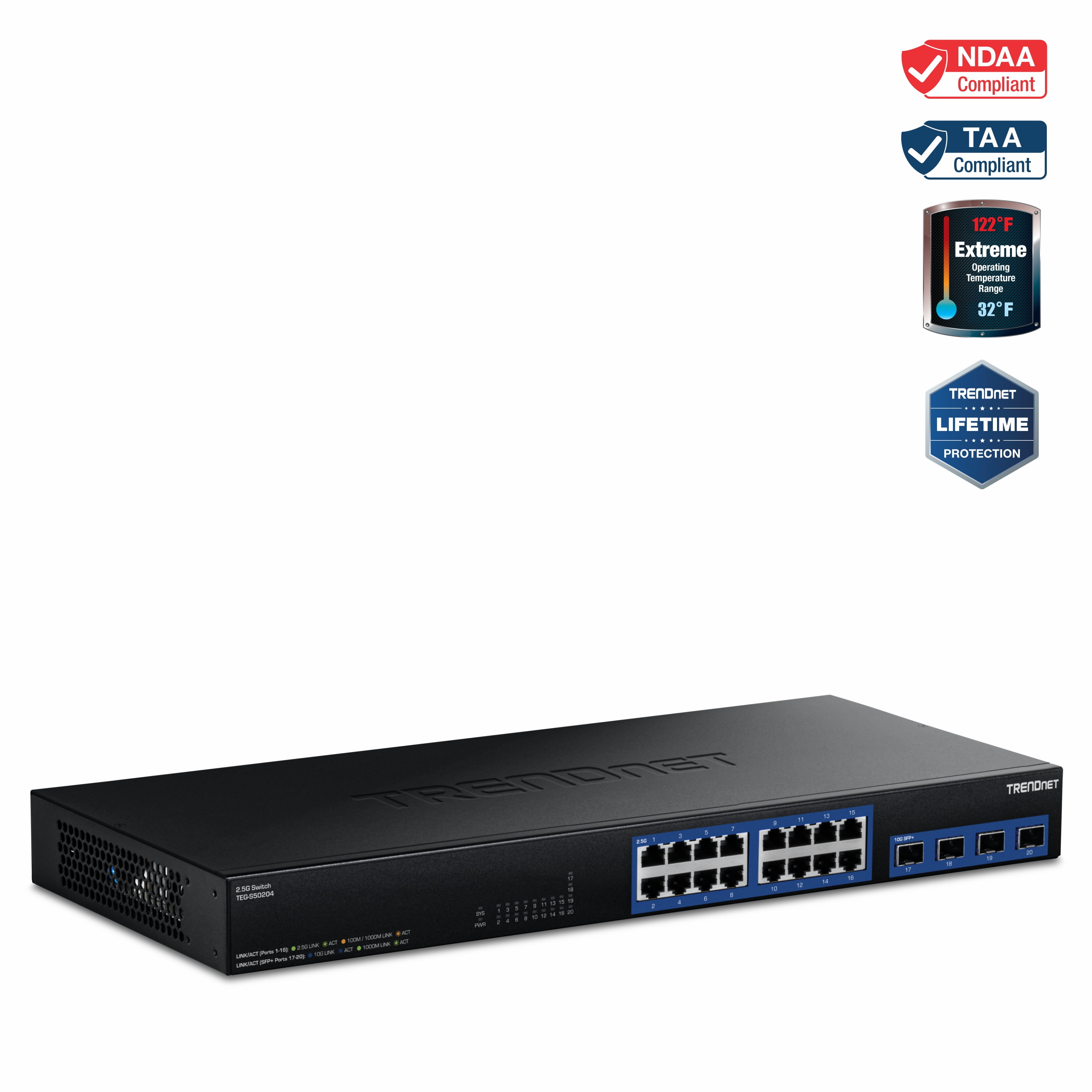 TRENDnet TEG-S50204,20-Port 2.5G/Multi-Gig Switch