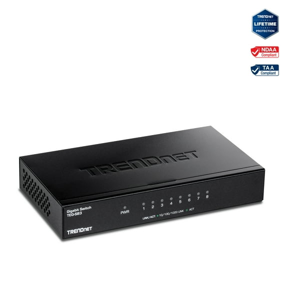 TRENDnet TEG-S83, 8-Port Gigabit Desktop Switch