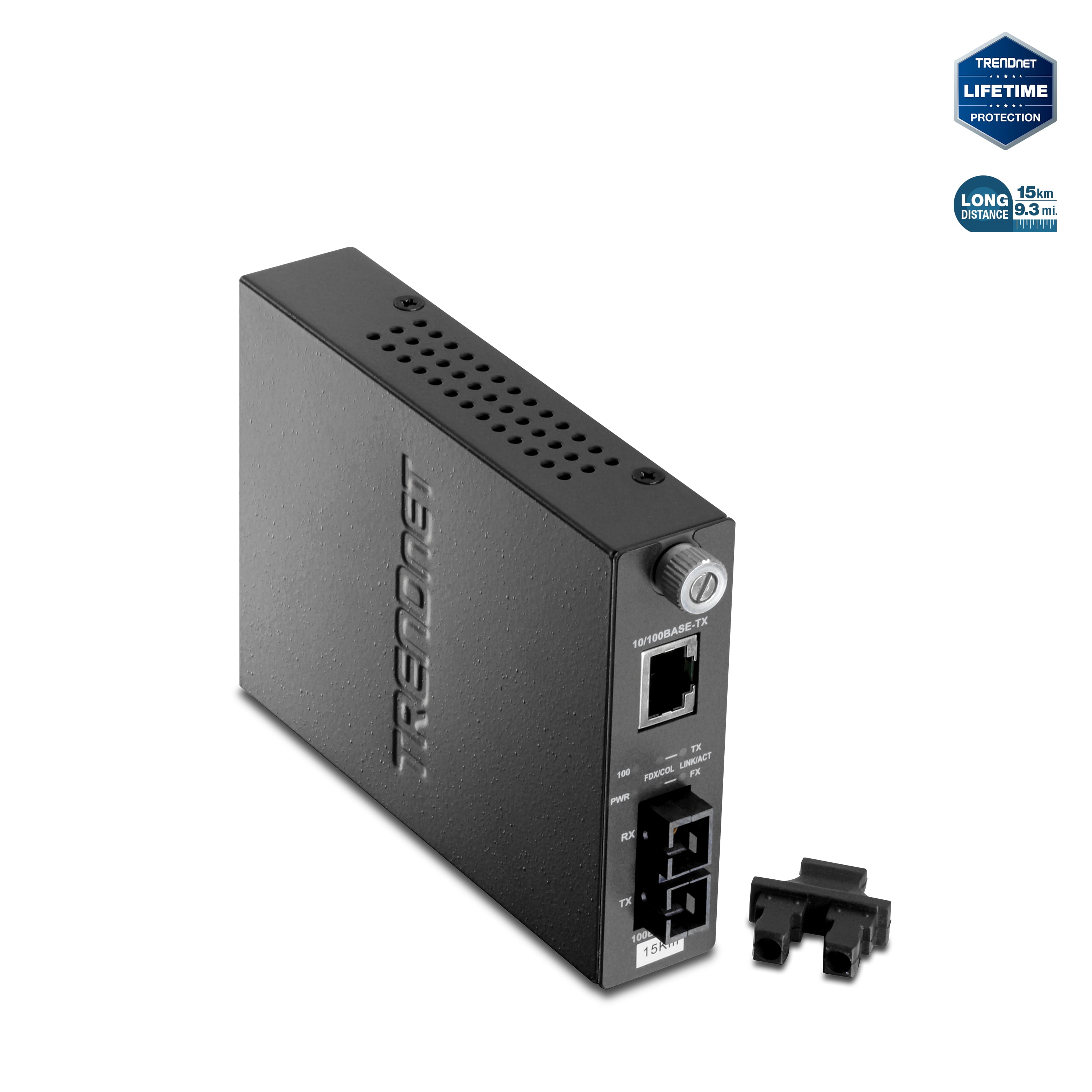 TRENDnet TFC-110S15,100Base-TX to 100Base-FX Single Mode Fiber Converter