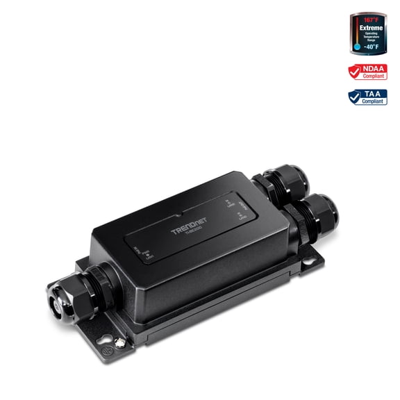 TRENDnet  TI-BE200, 2-Port Industrial Outdoor Gigabit PoE++ Extender