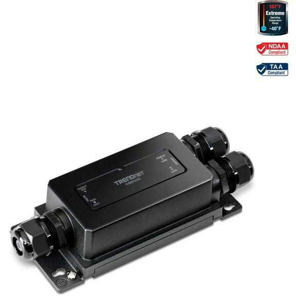 TRENDnet TI-BEP200, 2-Port Industrial Outdoor Gigabit Active/Passive PoE+
Extender
