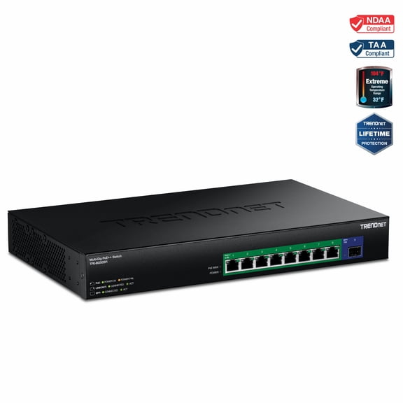 TRENDnet TPE-BG5091,9-Port 2.5G GaN Power PoE++ Switch with 10G SFP+ Port (480W)