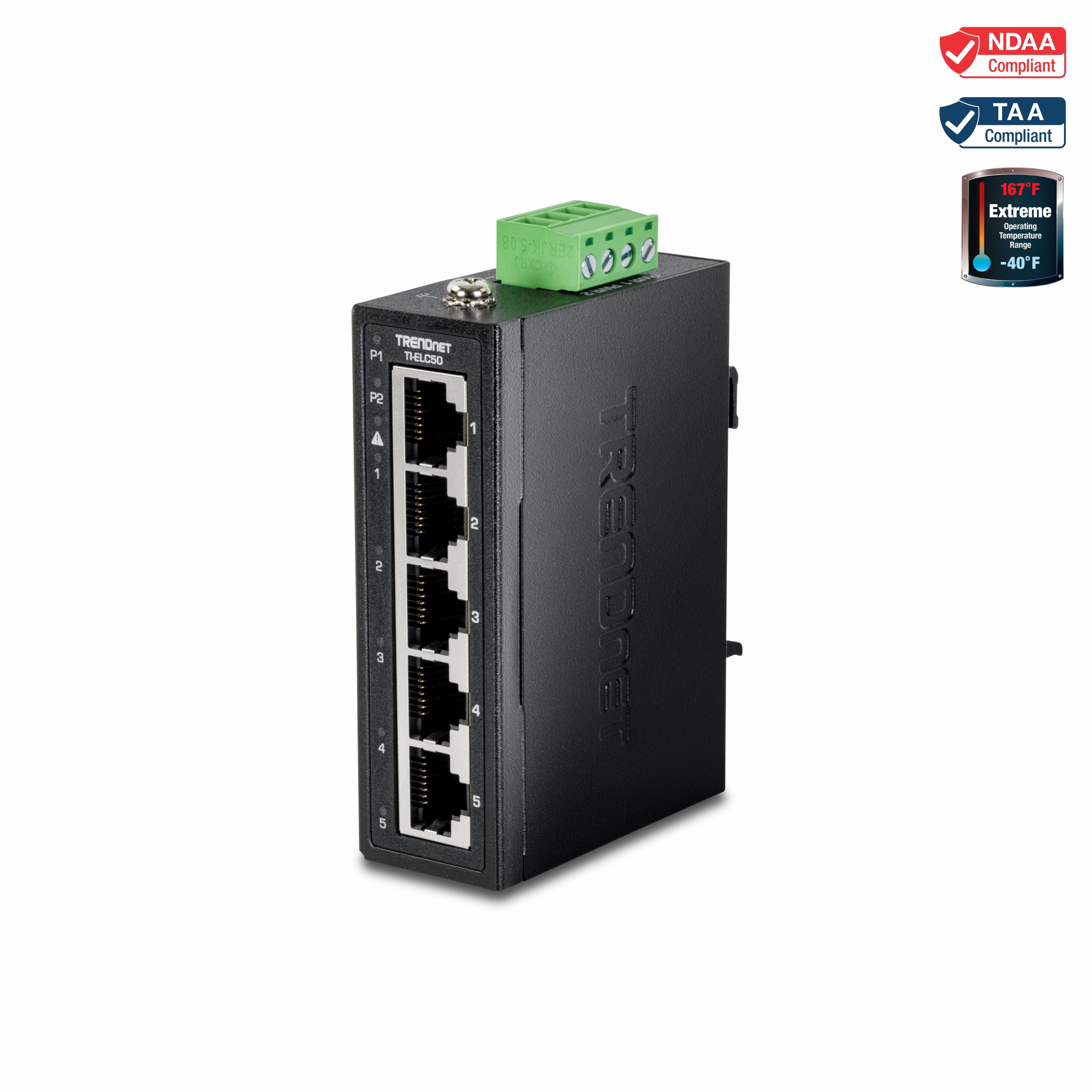 TRENDnet TI-ELC80, 8-Port Industrial Fast Ethernet DIN-Rail Mini Switch,  TI-ELC80