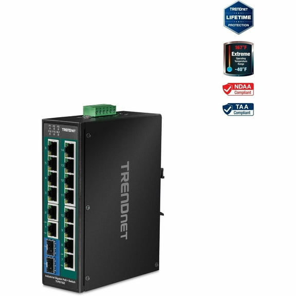 TRENDnet TI-PG162 16-Port Industrial Gigabit PoE