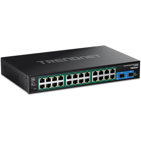 TRENDnet TI-RP262, 26-Port Hardened Industrial Gigabit PoE+ Rackmount Switch
