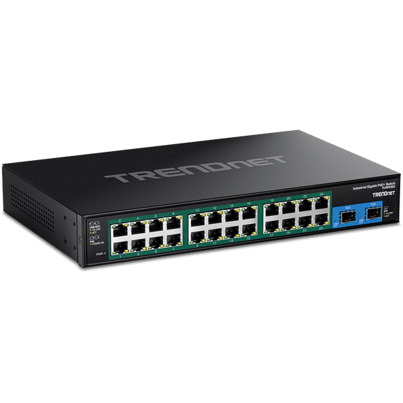 TRENDnet TI-RP262, 26-Port Hardened Industrial Gigabit PoE+ Rackmount Switch