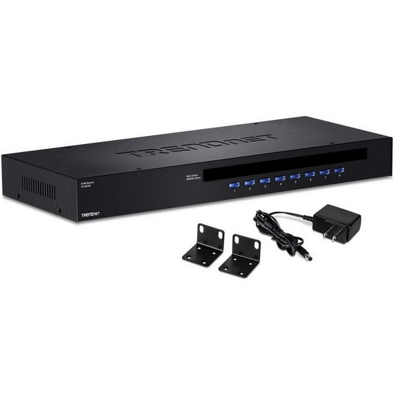 TRENDnet TK-803R 8-Port USB/PS2 Rack Mount KVM Switch, TK-803R, VGA & USB Connection, Supports USB & PS/2 Connections,
