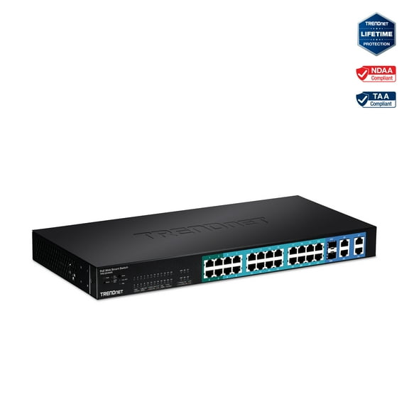 TRENDnet TPE-224WS,24-port 10/100Mbps Web Smart PoE Switch