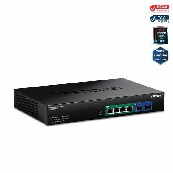 TRENDnet TPE-BG5062, 6-Port 2.5G GaN Power PoE++ Switch with 10G SFP+ Ports (240W)