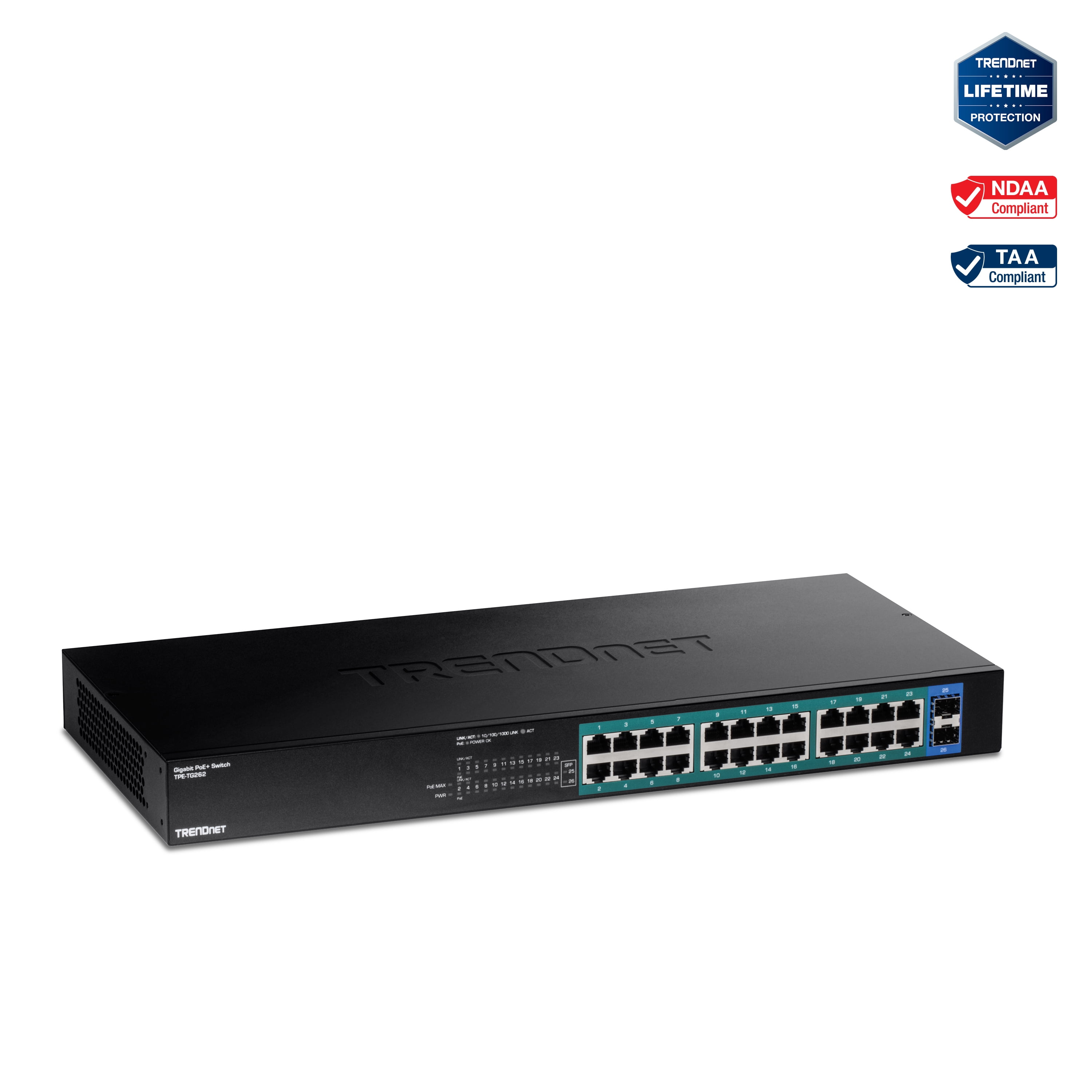 TRENDnet TPE-TG262, 26-Port Gigabit PoE+ Switch - Walmart.com