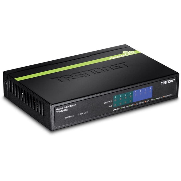TRENDnet TPE-TG44g 8-Port Switch with 4 Gigabit PoE Switch Ports and 4 non-PoE Ports