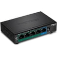 thumbnail image 1 of TRENDnet TPE-TG52 5 Port PoE+ Switch, Unmanaged Gigabit PoE Switch with 10Gbps Switching Capacity, Black, 1 of 5